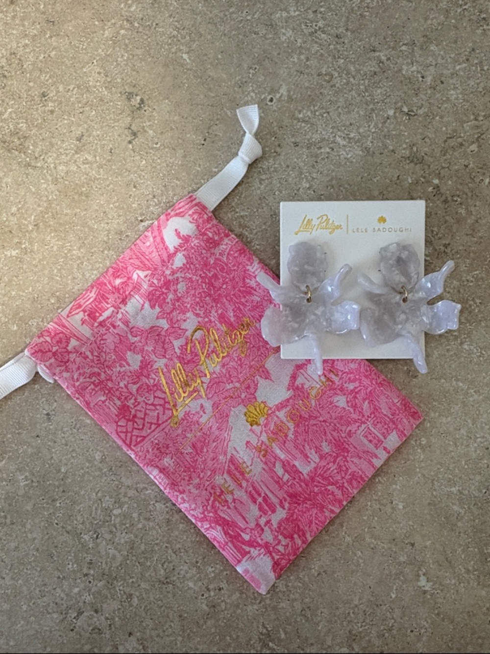 Lilly Pulitzer Kids White Floral Drop Earrings